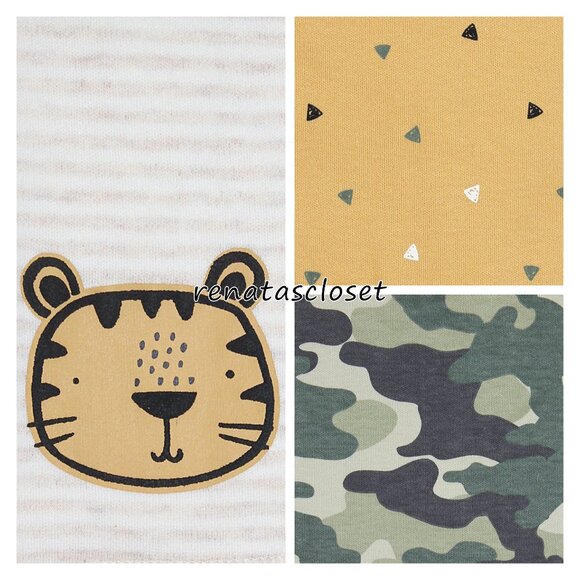 Gerber Baby's 3-pk Knit Tiger Burp Cloths Set NWT/NIP - Picture 2 of 6